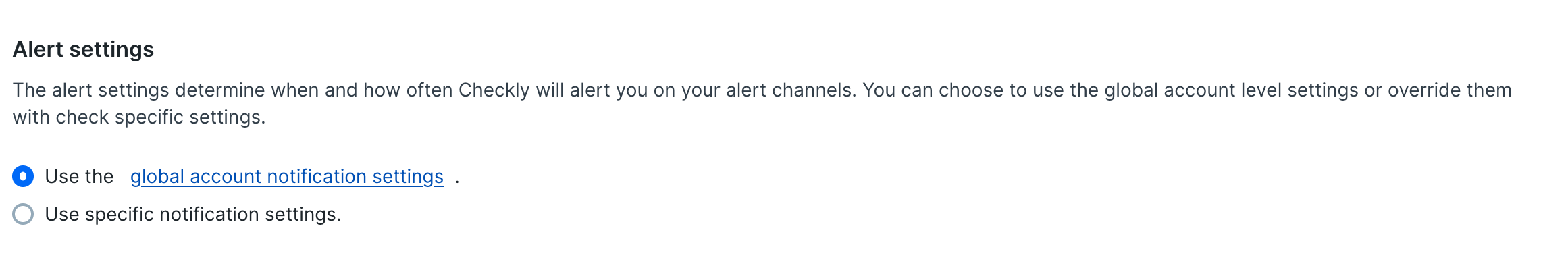 alert settings account / threshold alerting